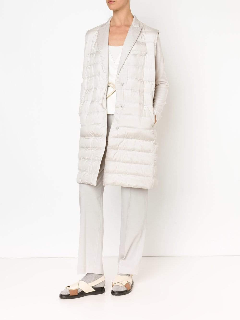 BRUNELLO CUCINELLI-Silk Puffer Vest-DOVE