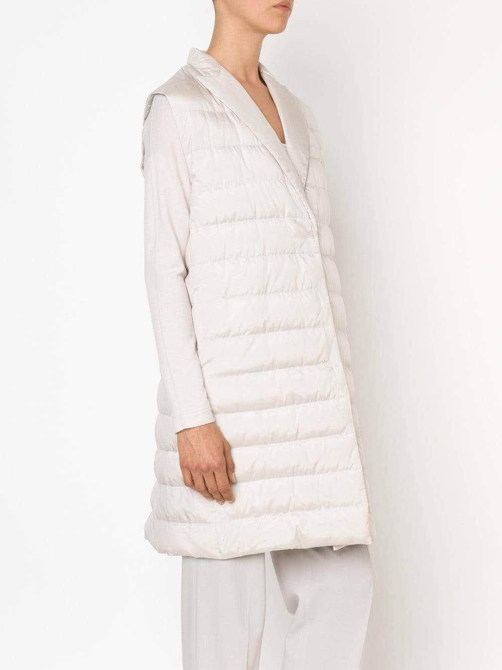 BRUNELLO CUCINELLI-Silk Puffer Vest-DOVE