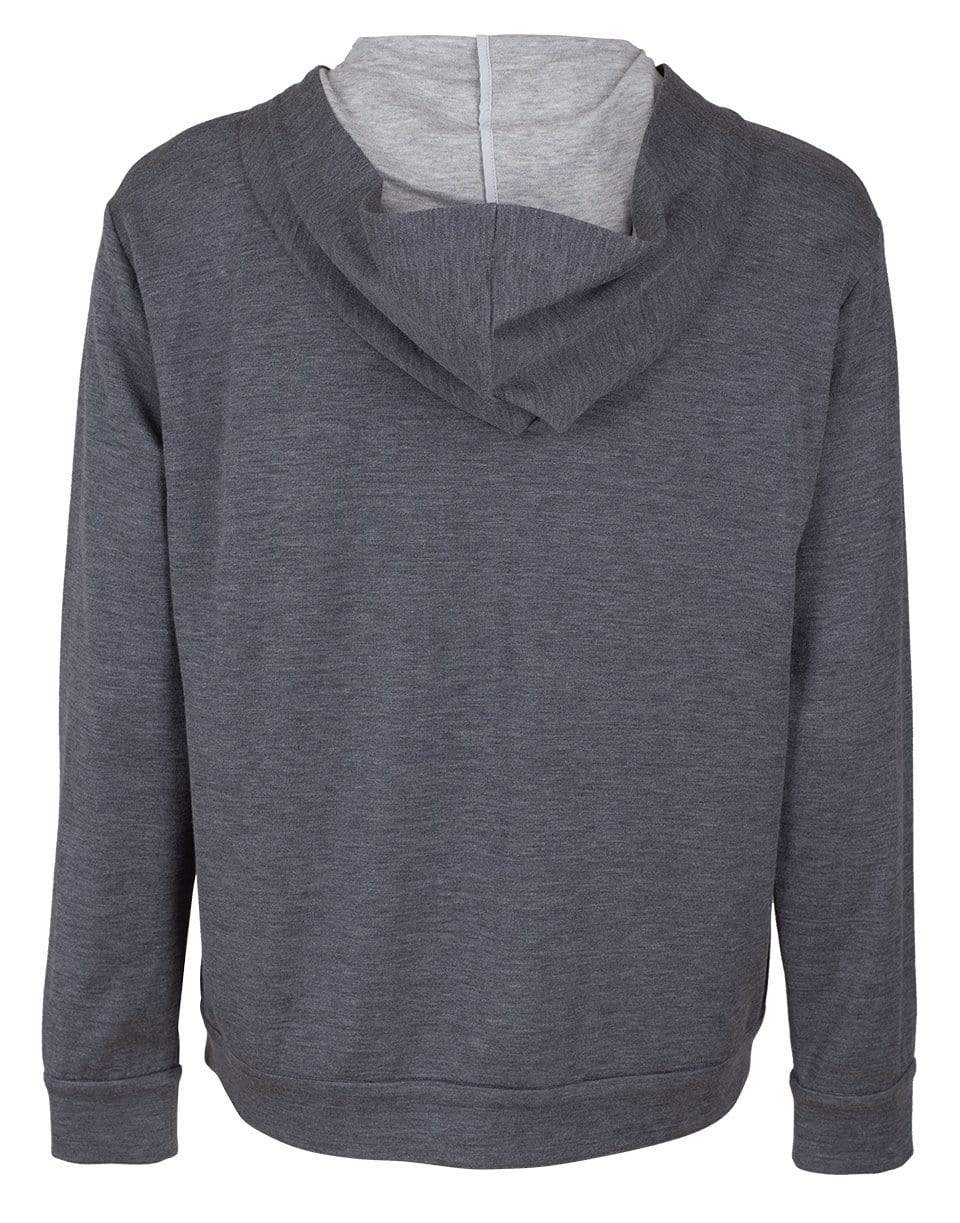 BRUNELLO CUCINELLI-Dark Grey Felpa Hooded Spa Jacket-