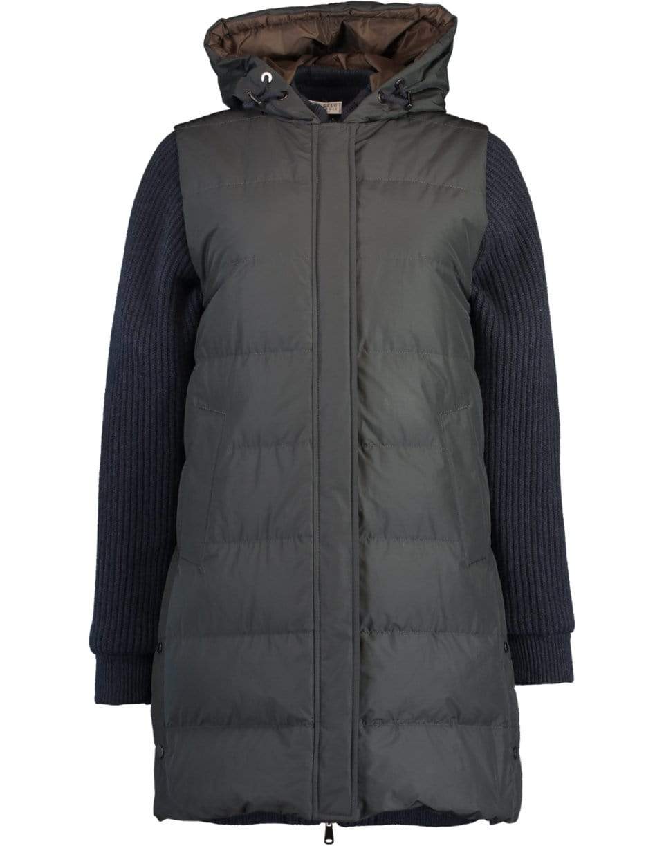 BRUNELLO CUCINELLI-Nylon Vest and Overcoat-MIDNIGHT