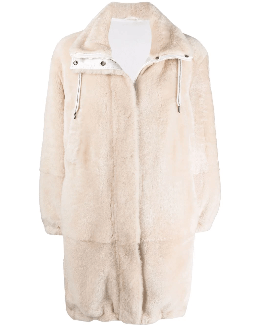 BRUNELLO CUCINELLI-Shearling Mid Length Coat-PANAMA