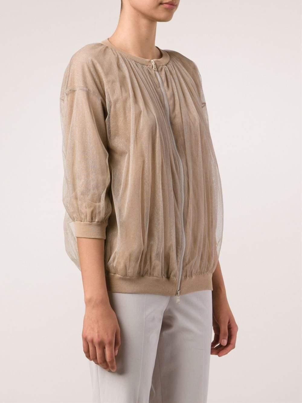 BRUNELLO CUCINELLI-Tulle Bomber-