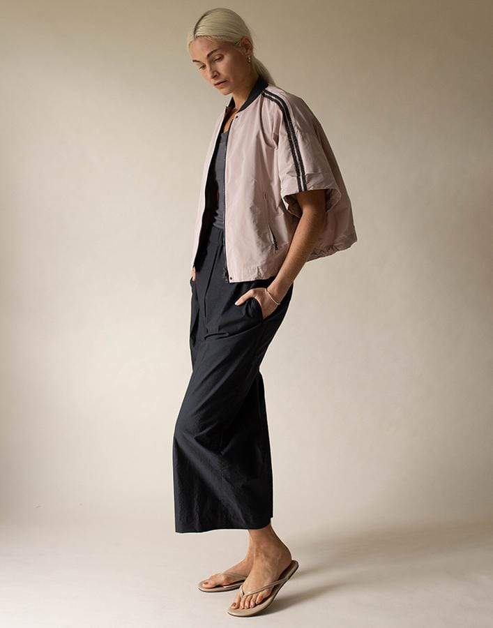 BRUNELLO CUCINELLI-Rolled Sleeve Cropped Bomber Jacket-PINK