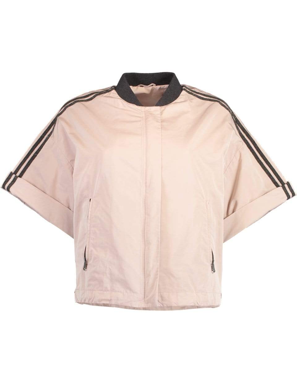 BRUNELLO CUCINELLI-Rolled Sleeve Cropped Bomber Jacket-PINK