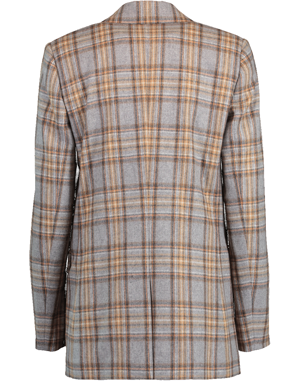 BRUNELLO CUCINELLI-Double Breasted Flannel Plaid Jacket-
