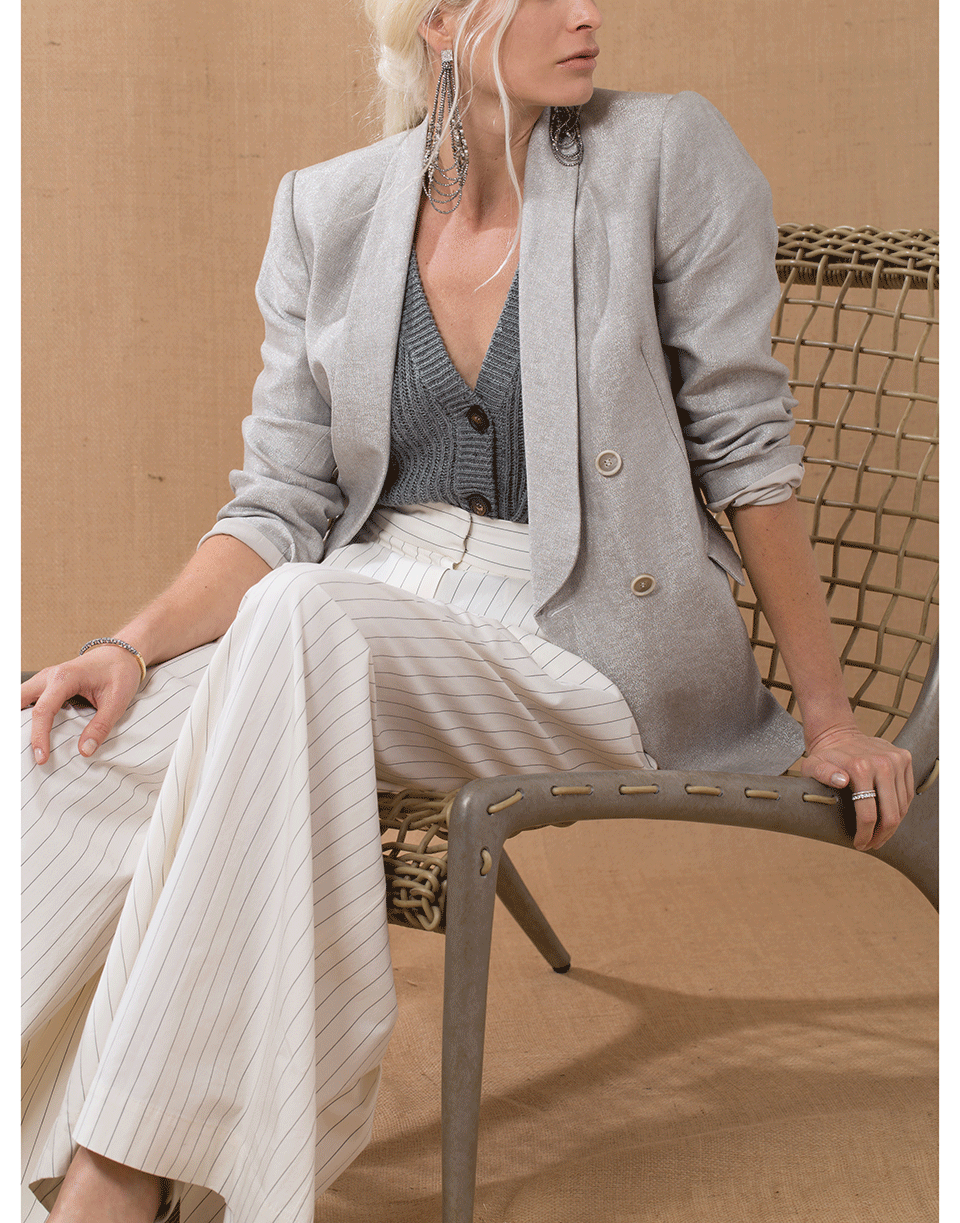 BRUNELLO CUCINELLI-Double Breasted Shawl Collar Jacket-