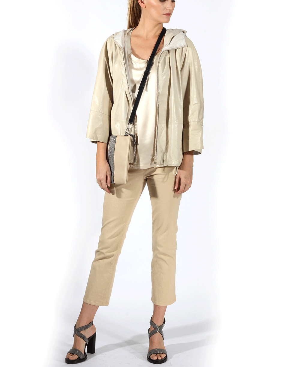 BRUNELLO CUCINELLI-Leather Monili Trim Annorak-
