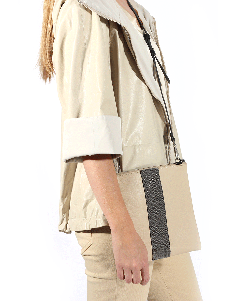 BRUNELLO CUCINELLI-Leather Monili Trim Annorak-