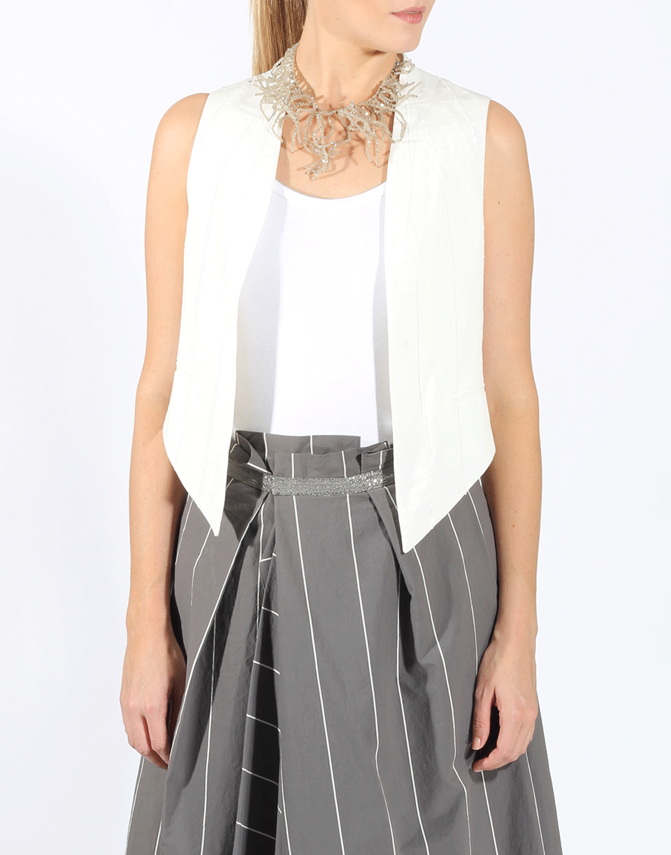 BRUNELLO CUCINELLI-Paillette Pinstripe Gilet Vest-