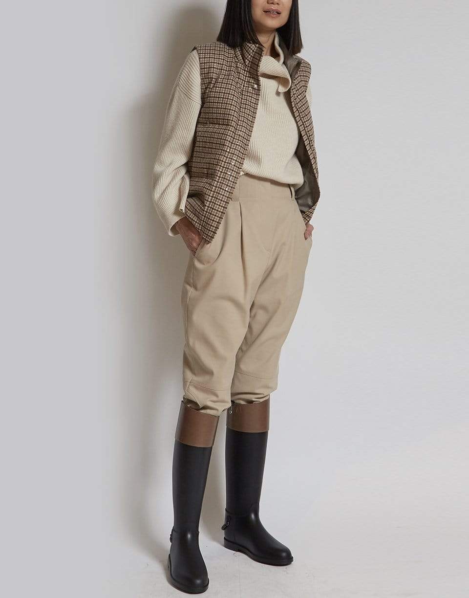 BRUNELLO CUCINELLI-Beige Tobacco Goose Down Padded Vest-