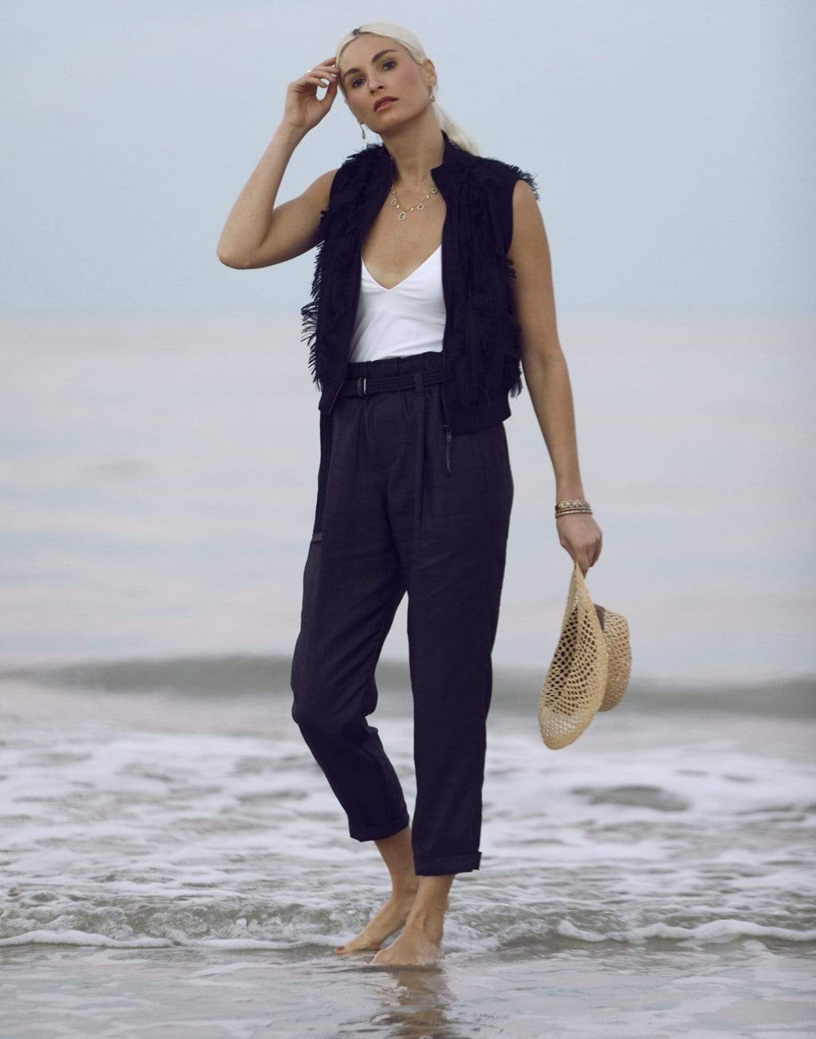 BRUNELLO CUCINELLI-Feather Lined Sleeveless Bomber-