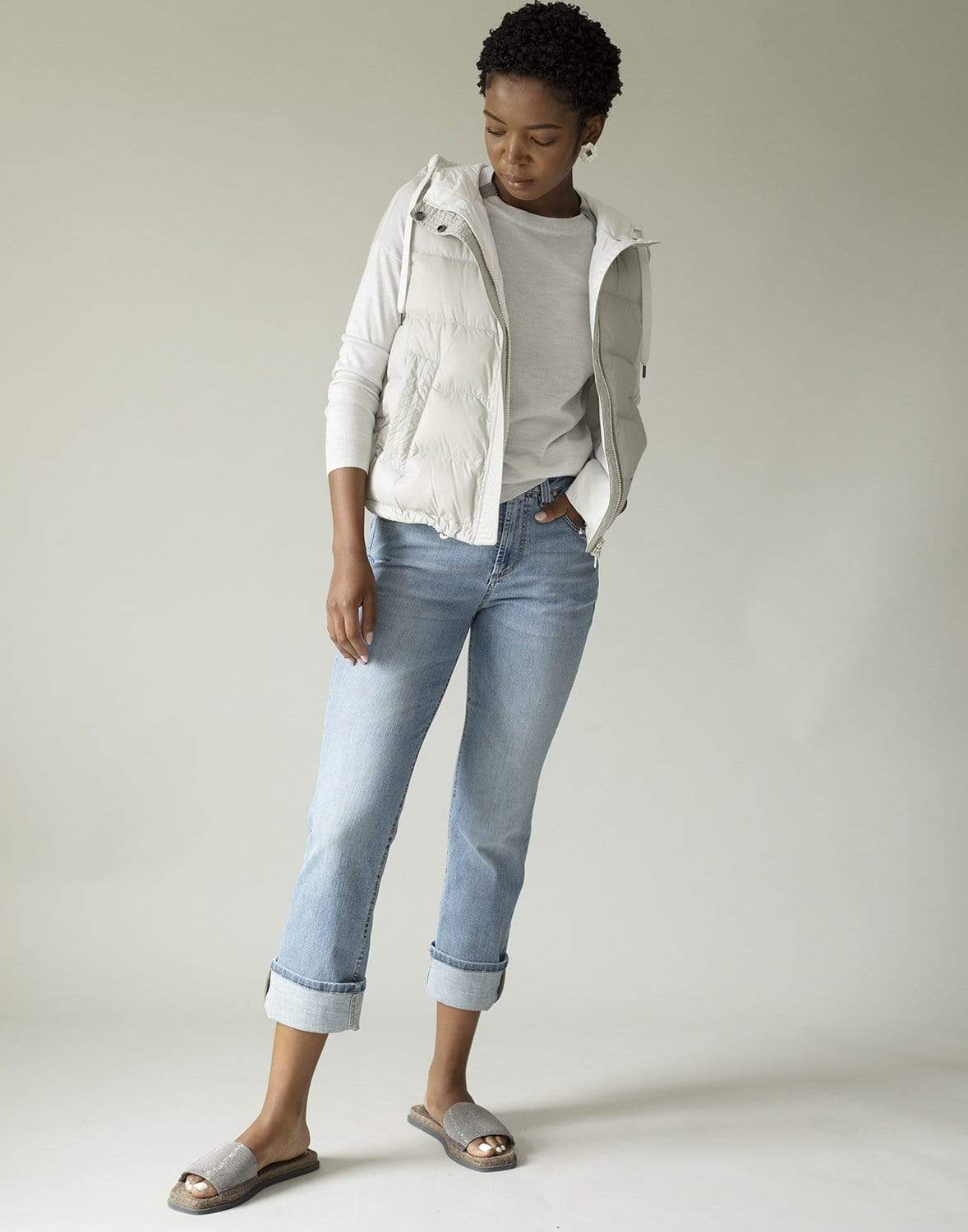 BRUNELLO CUCINELLI-Hooded Nylon Puffer Vest-