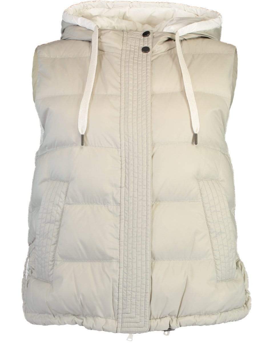 BRUNELLO CUCINELLI-Hooded Nylon Puffer Vest-