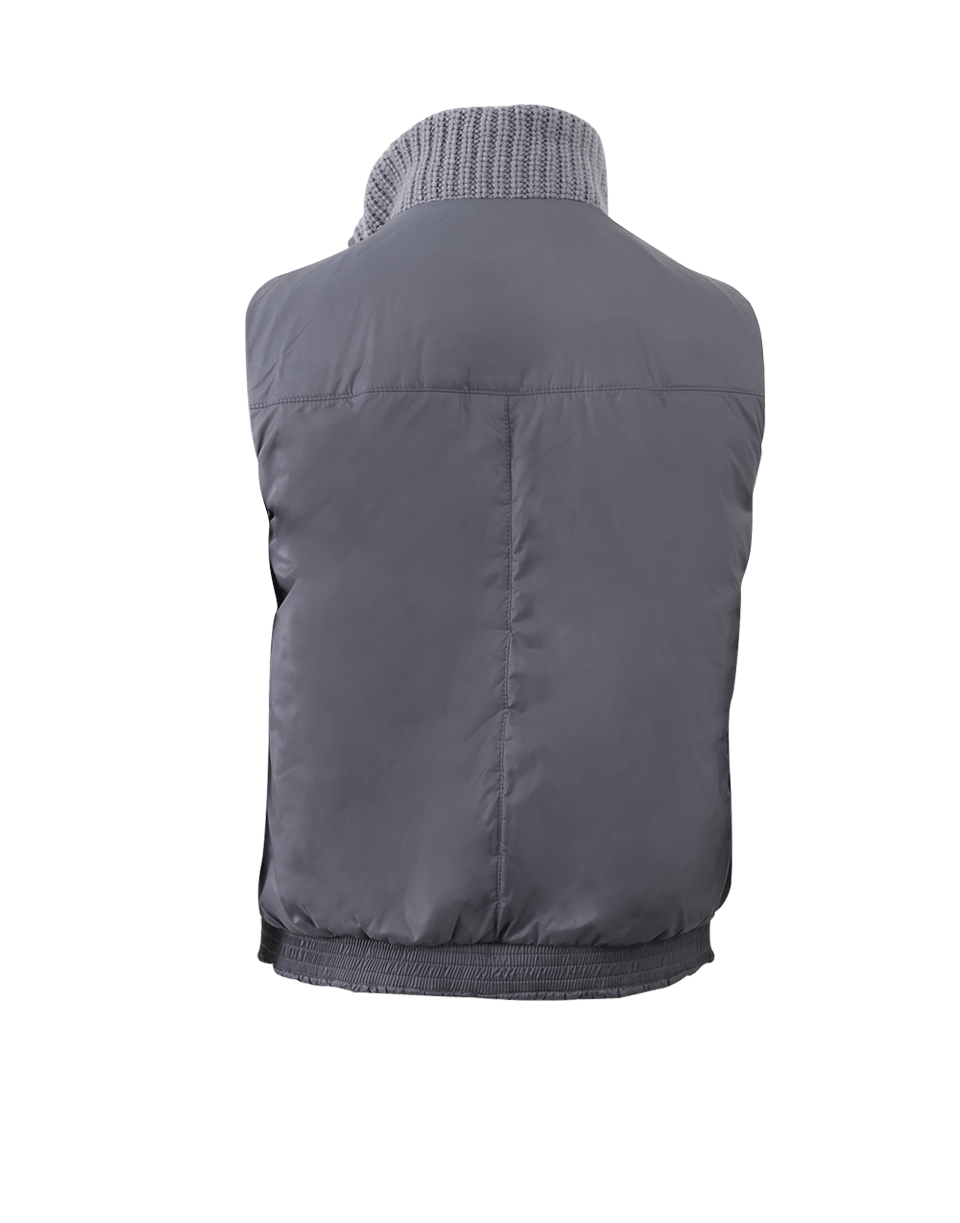 BRUNELLO CUCINELLI-Reversible Rib Front Vest With Monili-