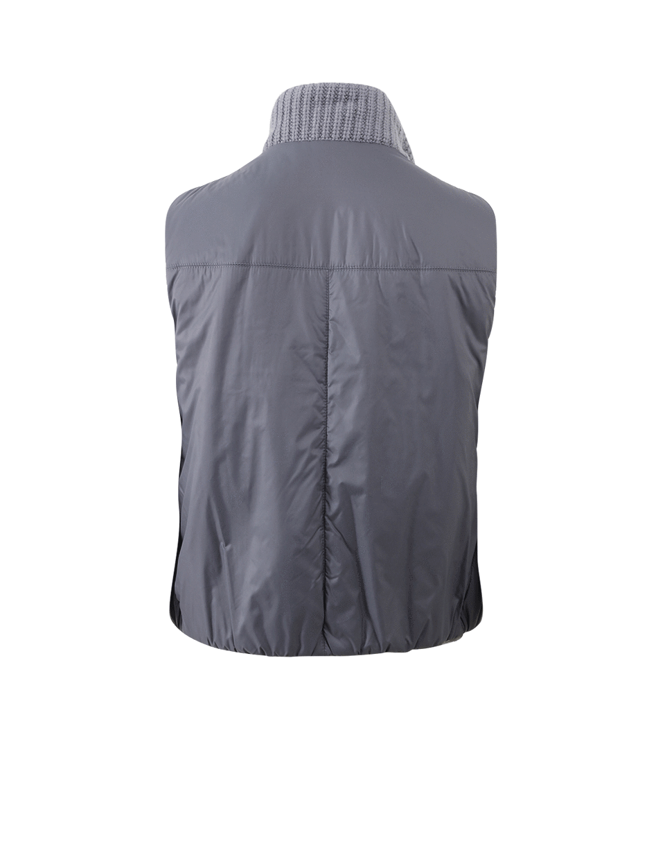 BRUNELLO CUCINELLI-Reversible Rib Front Vest With Monili-
