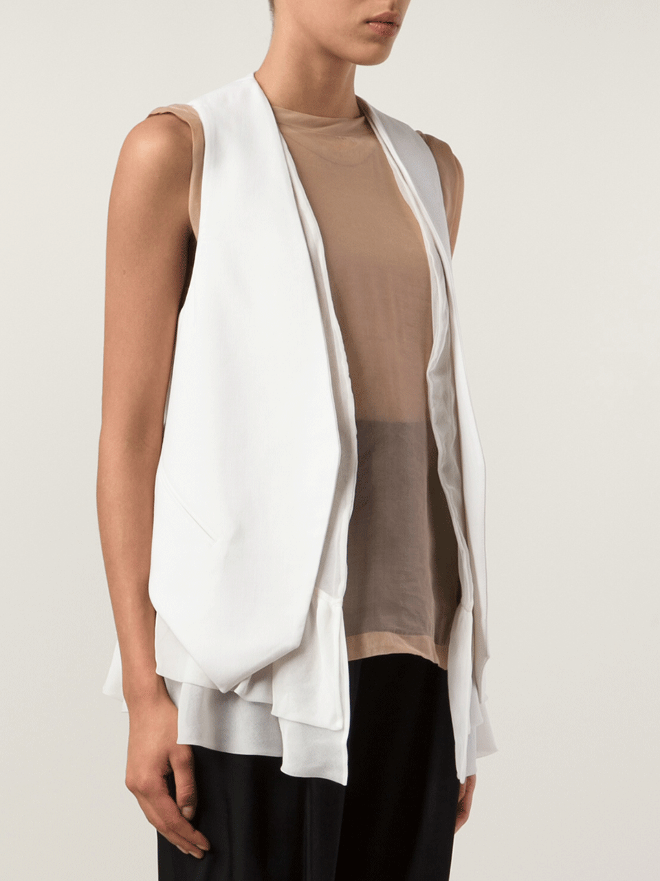 BRUNELLO CUCINELLI-Organza Ruffle Vest-