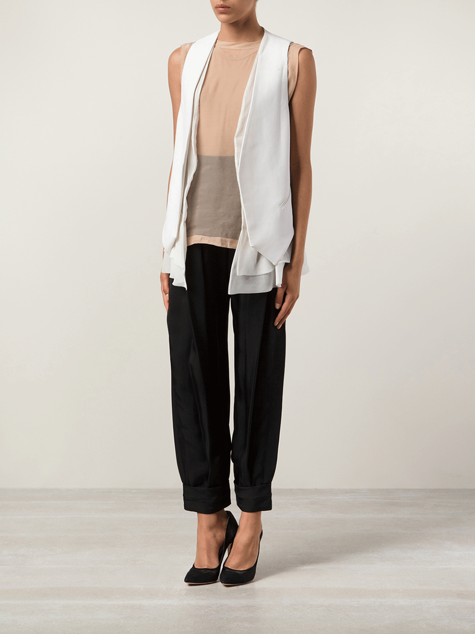 BRUNELLO CUCINELLI-Organza Ruffle Vest-