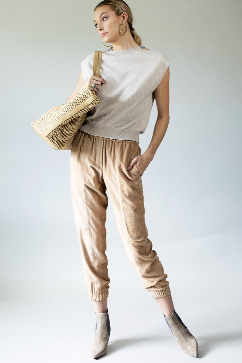 BRUNELLO CUCINELLI-Pull On Velvet Pant-