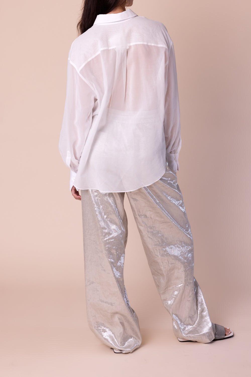 BRUNELLO CUCINELLI-Metallic Drawstring Pant-