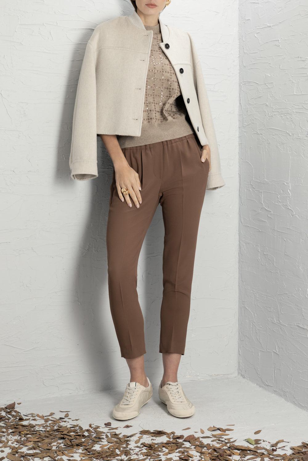Classic Pull On Pant - Date-BROWN-36-CLOTHINGPANTCASUAL-BRUNELLO CUCINELLI
