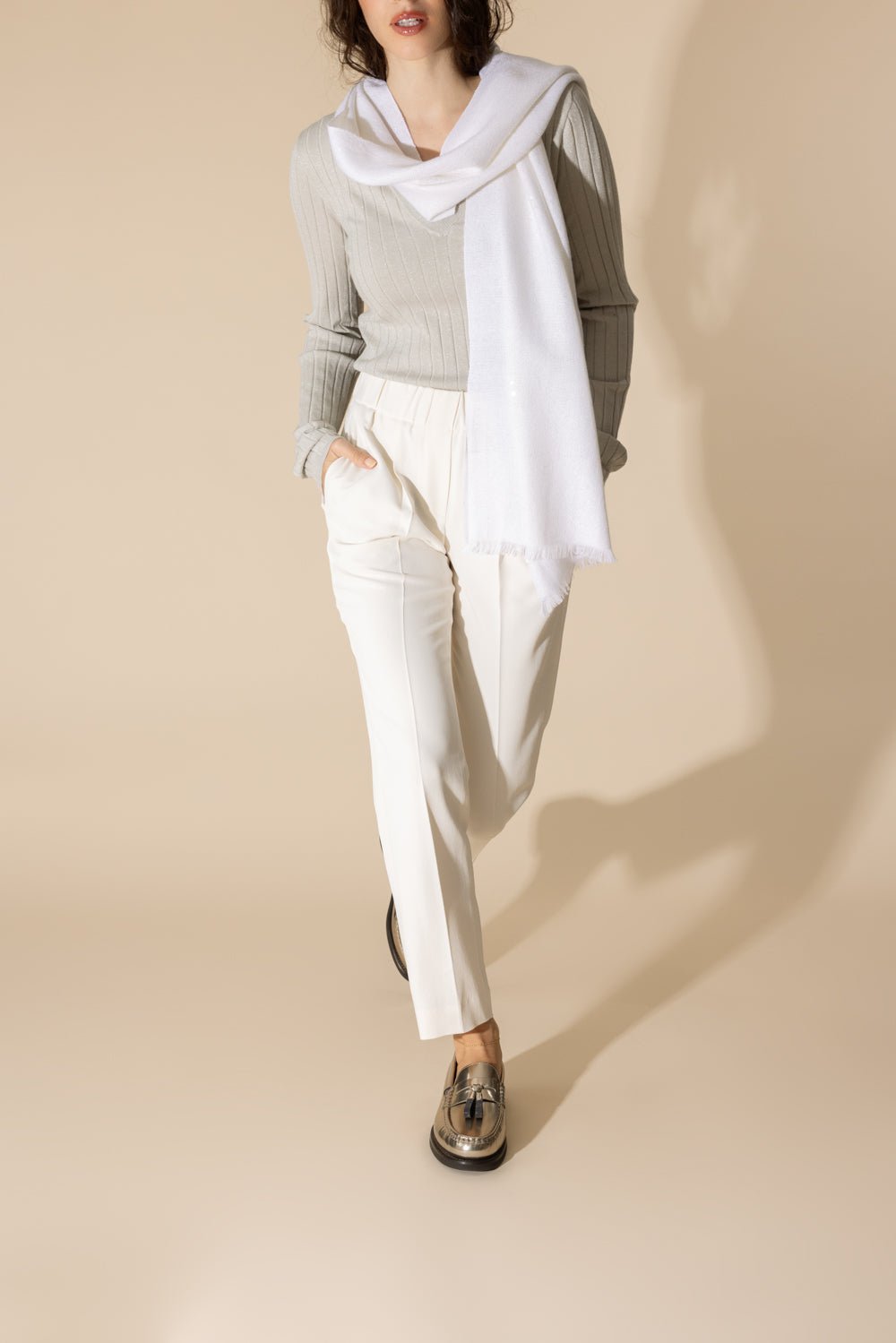 BRUNELLO CUCINELLI-Classic Pull On Pant - Buttermilk-