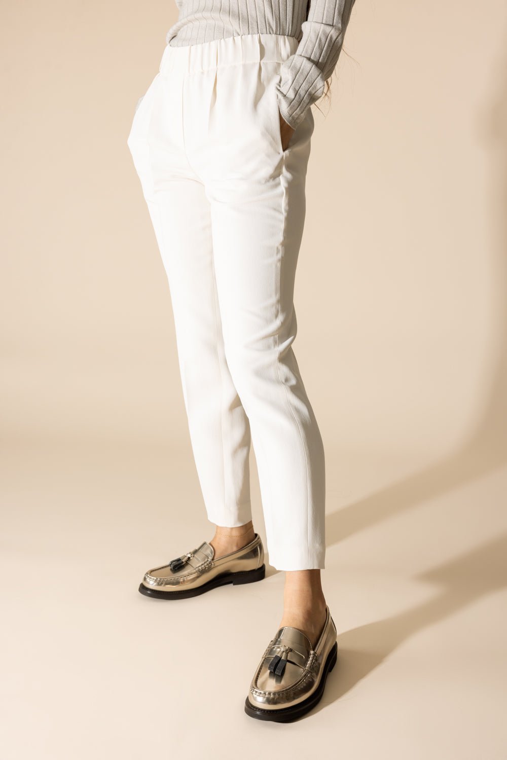 BRUNELLO CUCINELLI-Classic Pull On Pant - Buttermilk-