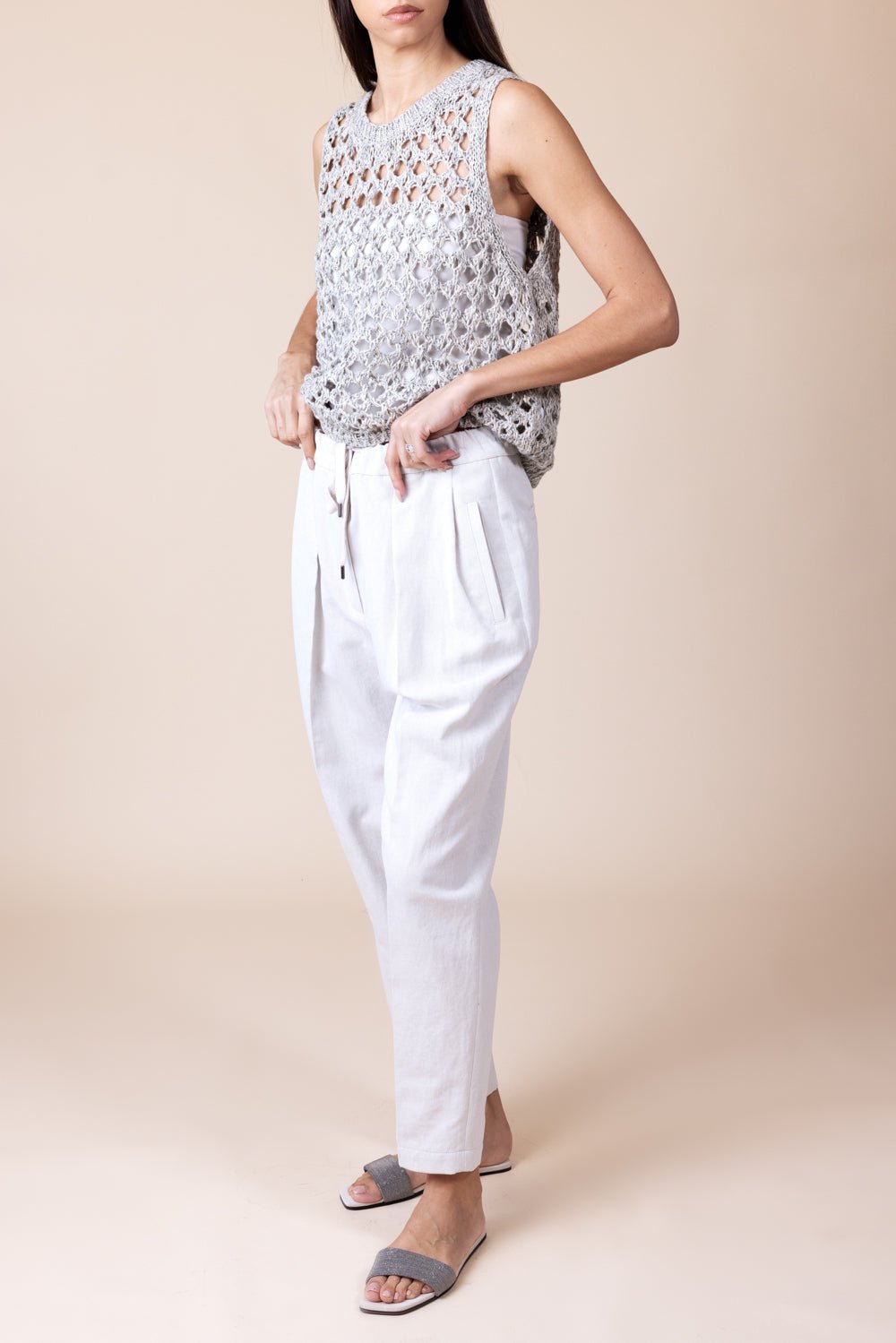 BRUNELLO CUCINELLI-Pleated Straight Leg Pant-