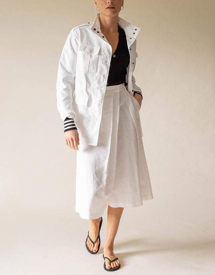 BRUNELLO CUCINELLI-Linen Crossover Pleated Culotte-WHITE