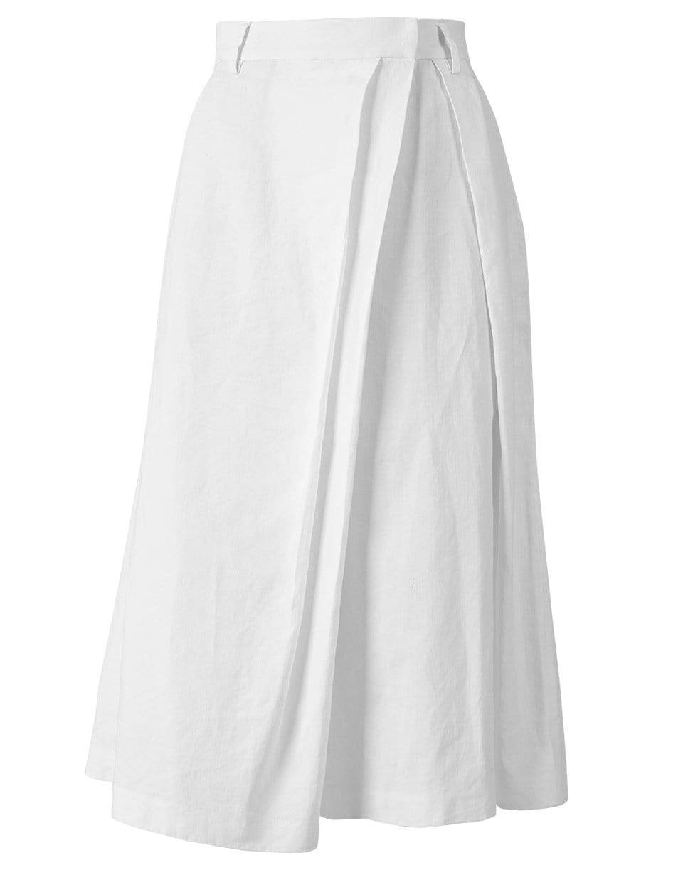 BRUNELLO CUCINELLI-Linen Crossover Pleated Culotte-WHITE