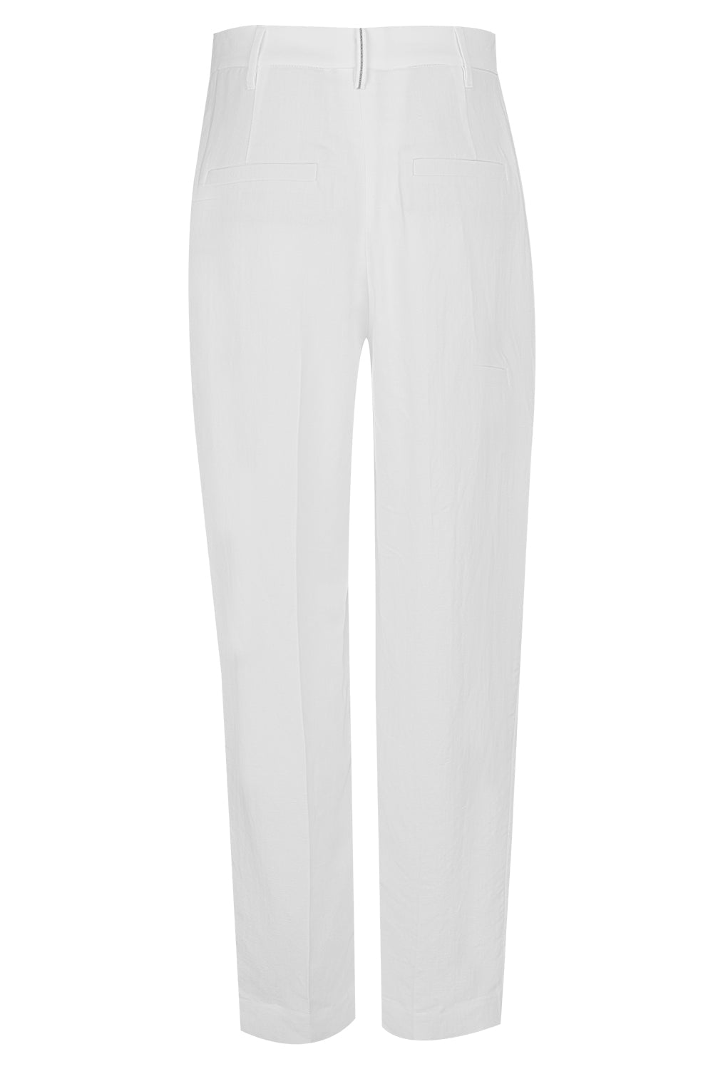 BRUNELLO CUCINELLI-Monili Trim Slouchy Trousers-WHITE