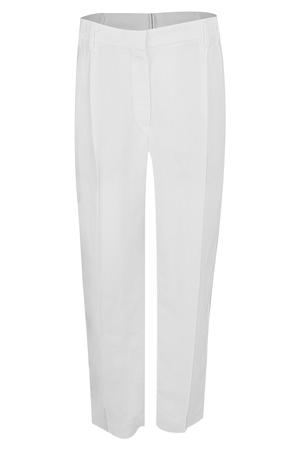 BRUNELLO CUCINELLI-Monili Trim Slouchy Trousers-WHITE