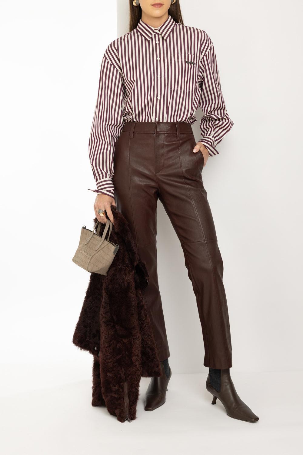 Stretch Crop Pant-BORDEAUX-40-CLOTHINGPANTCROPPED-BRUNELLO CUCINELLI