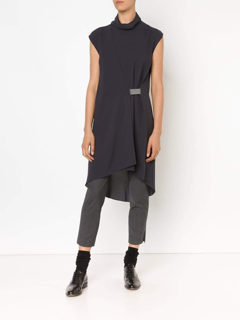 BRUNELLO CUCINELLI-Side Zip Ankle Pant-