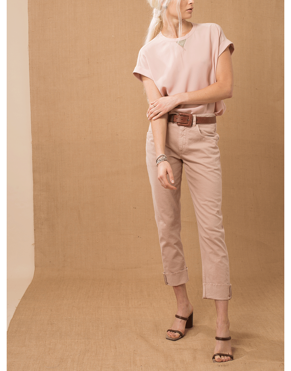 BRUNELLO CUCINELLI-Cuffed Garment Dyed Jean-