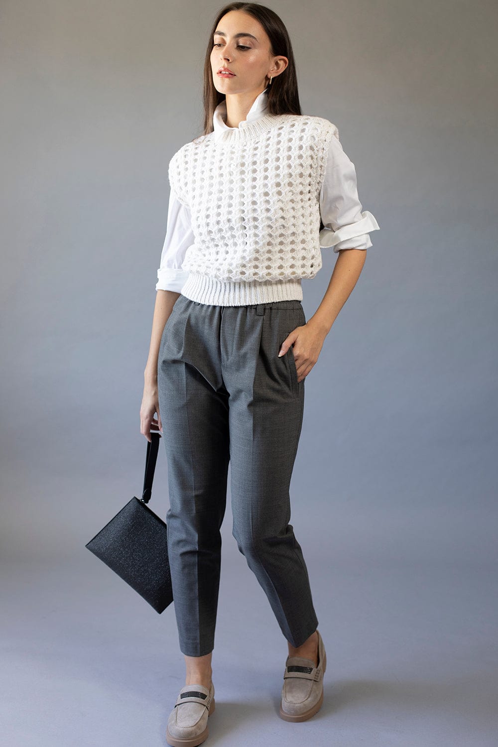 BRUNELLO CUCINELLI-Pull On Pant - Charcoal-