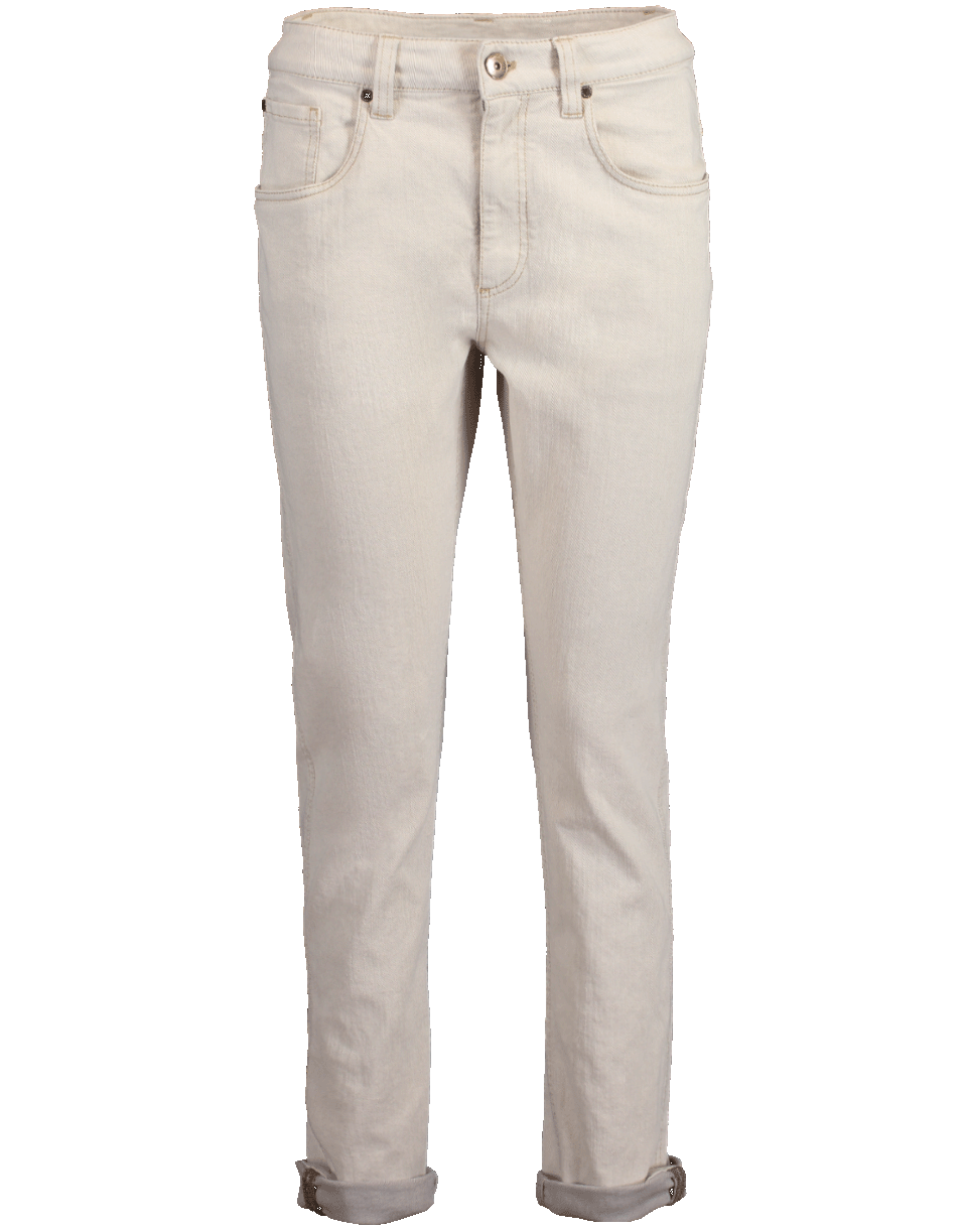 BRUNELLO CUCINELLI-Garment Dyed Monili Jeans-