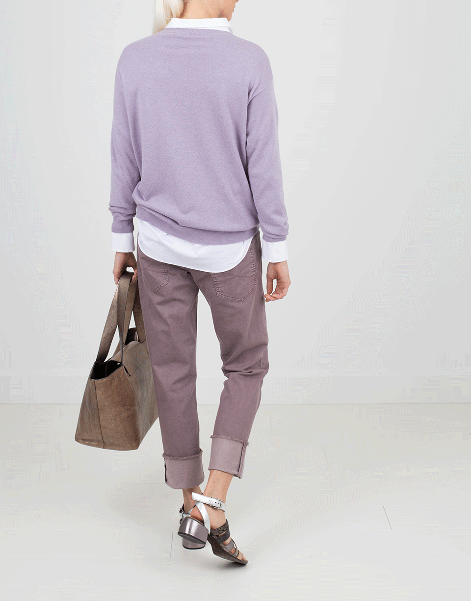 BRUNELLO CUCINELLI-Garment Dyed Denim With Wide Cuff-