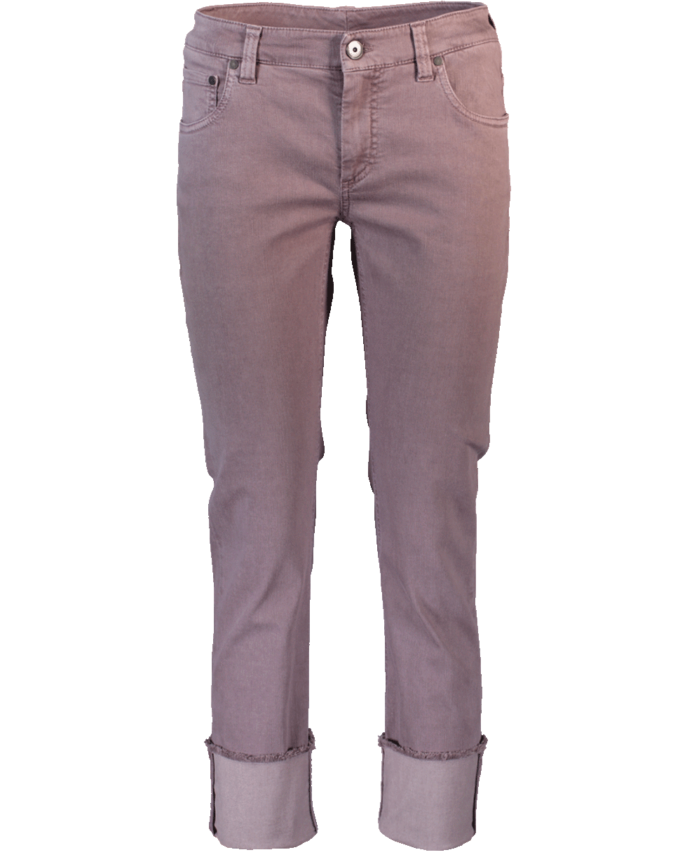 BRUNELLO CUCINELLI-Garment Dyed Denim With Wide Cuff-