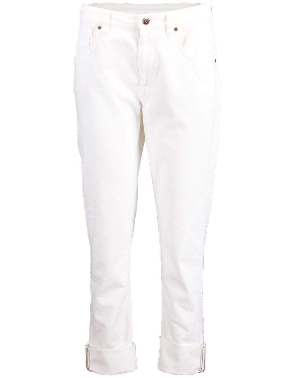 BRUNELLO CUCINELLI-Natural Garment Dyed Denim Pant-
