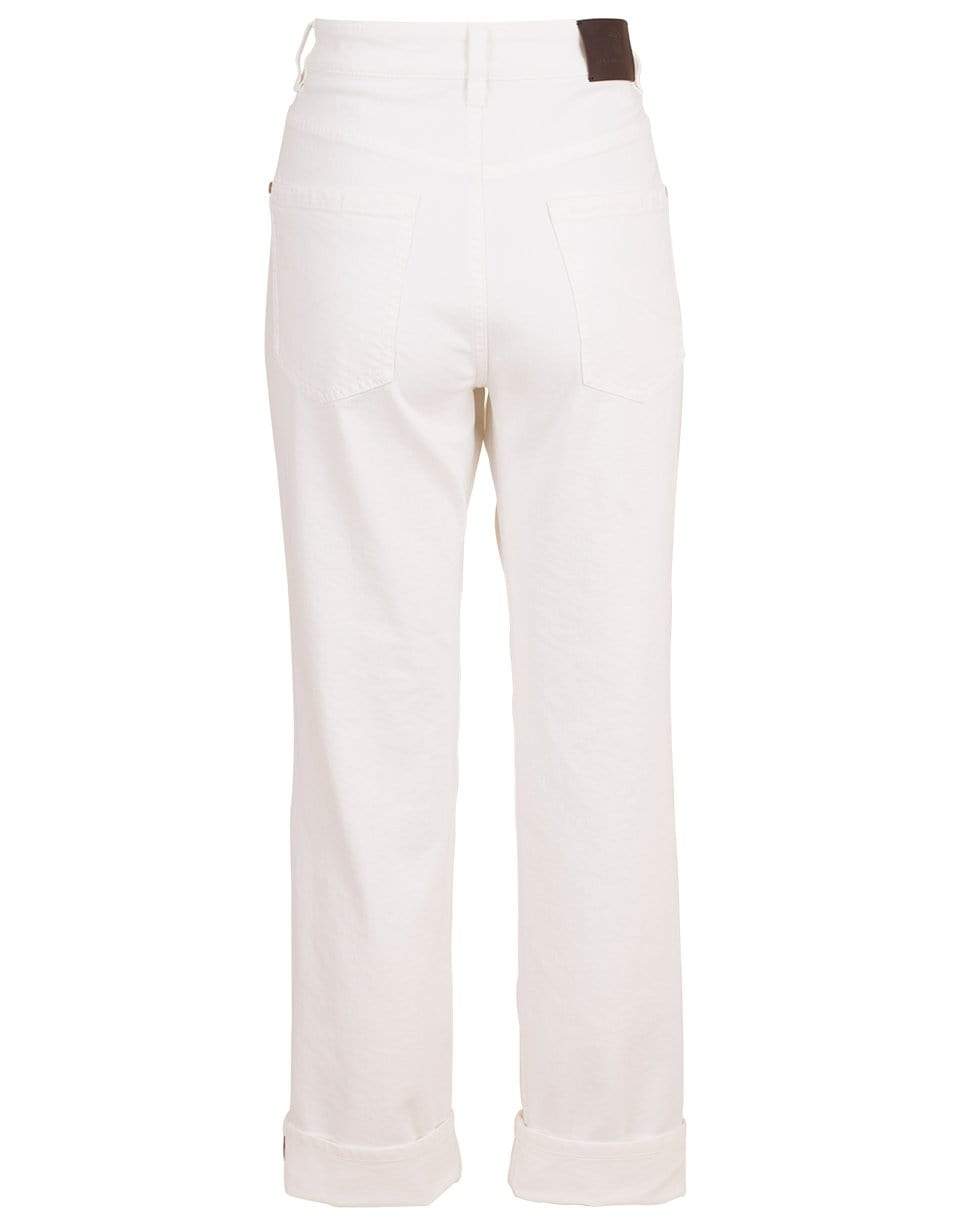 BRUNELLO CUCINELLI-Monili Bead Cuffed Stretch Denim Pant-