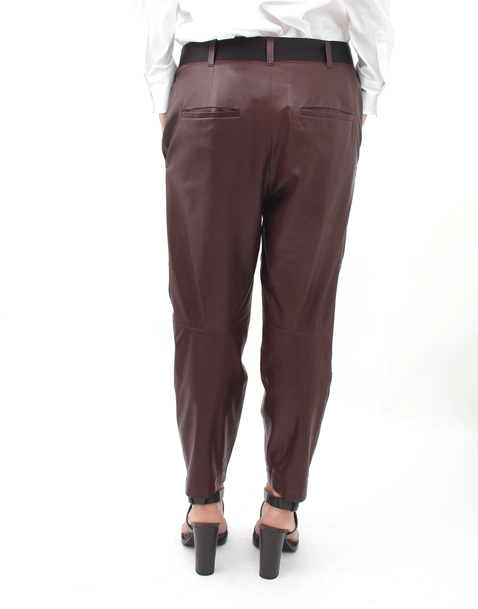 BRUNELLO CUCINELLI-Belted Leather Jogger-