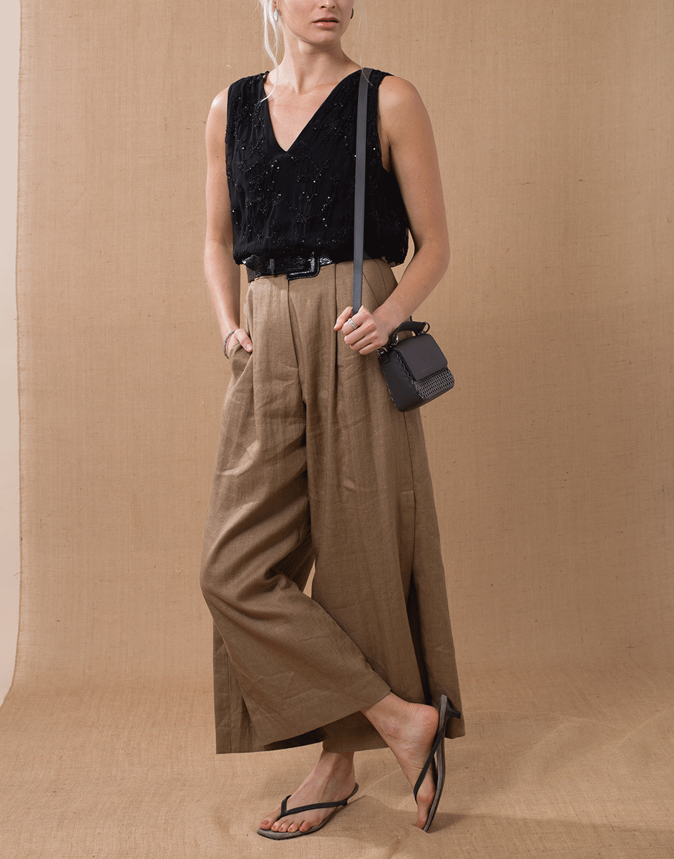 BRUNELLO CUCINELLI-Calf Slit Cropped Pant-