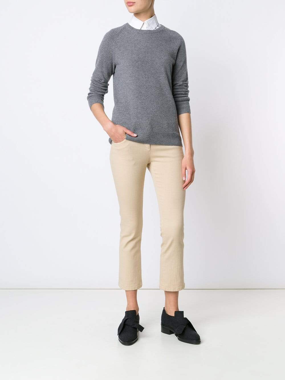 BRUNELLO CUCINELLI-Cropped Flare Denim Pant-
