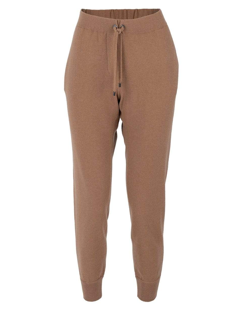 BRUNELLO CUCINELLI-Caramel Cashmere Ribbed Joggers-