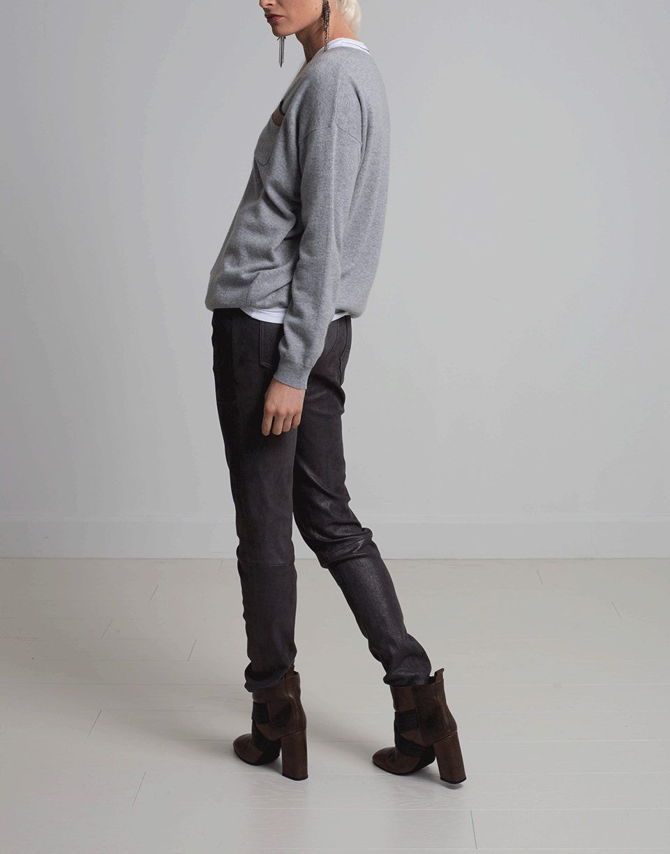 BRUNELLO CUCINELLI-Metallic Suede Legging Pant-