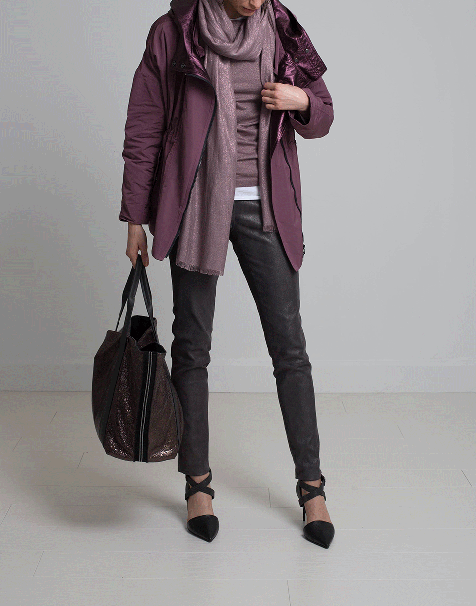 BRUNELLO CUCINELLI-Metallic Suede Legging Pant-