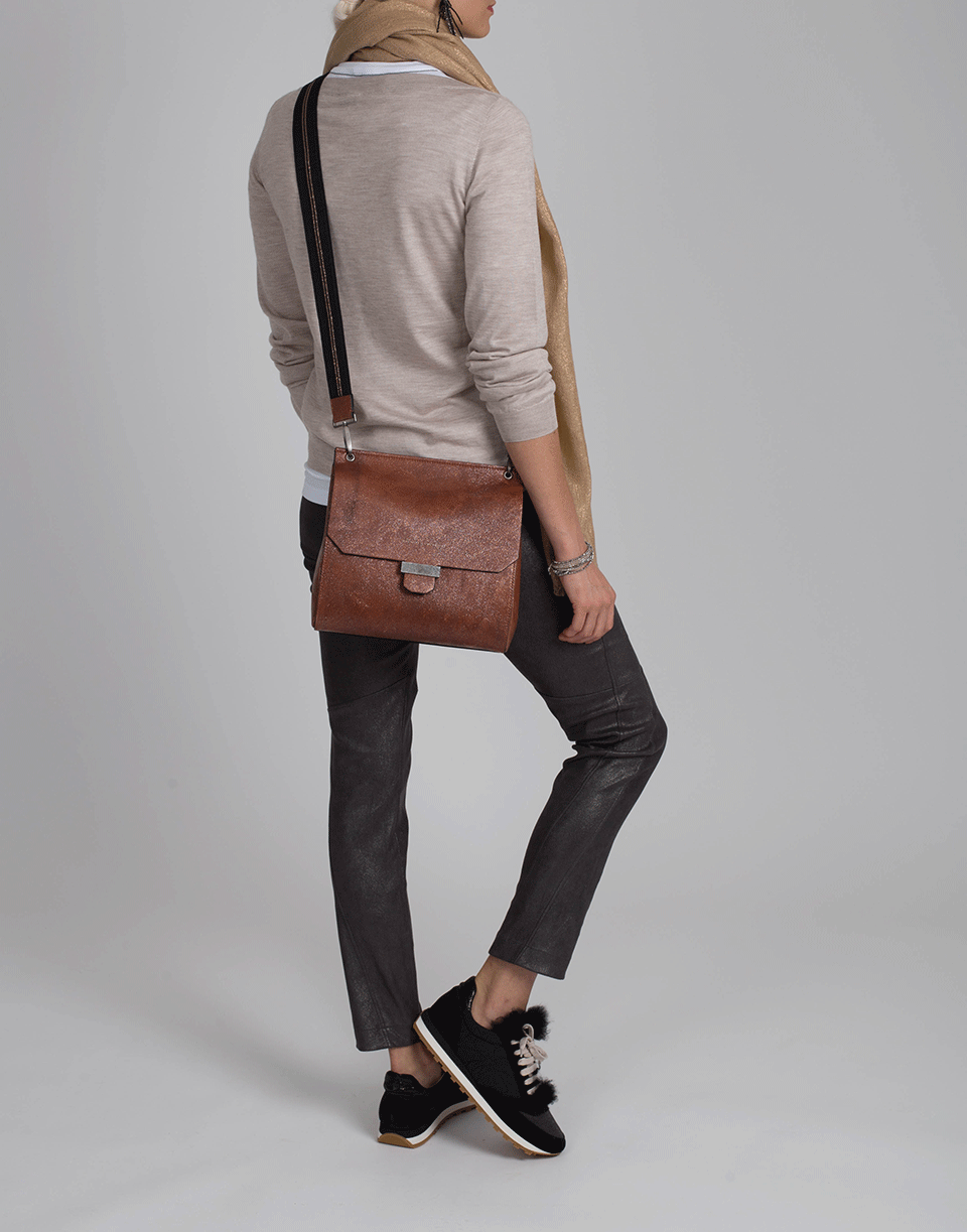 BRUNELLO CUCINELLI-Metallic Suede Legging Pant-