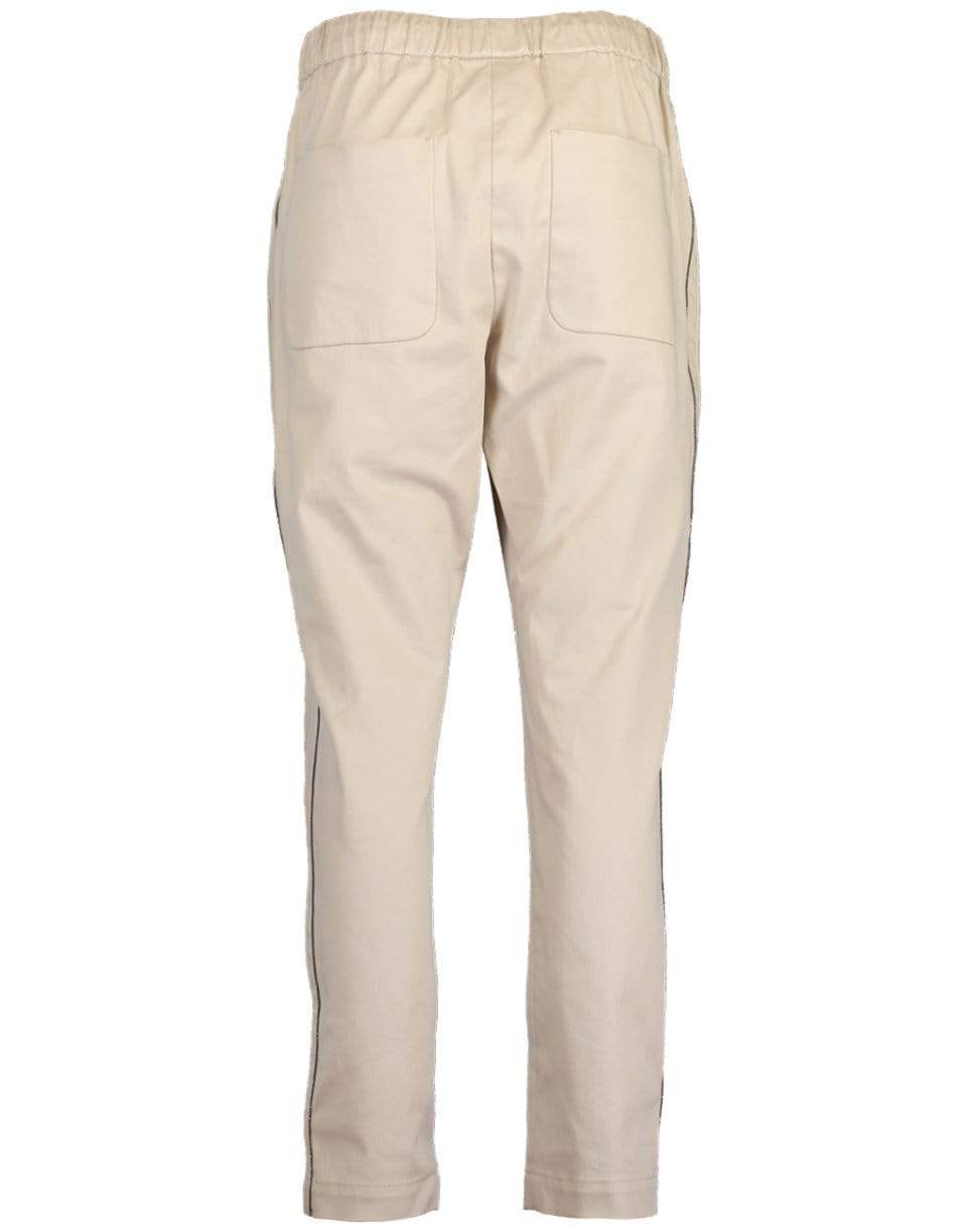 BRUNELLO CUCINELLI-Cotton Monili Trim Drawstring Joggers-
