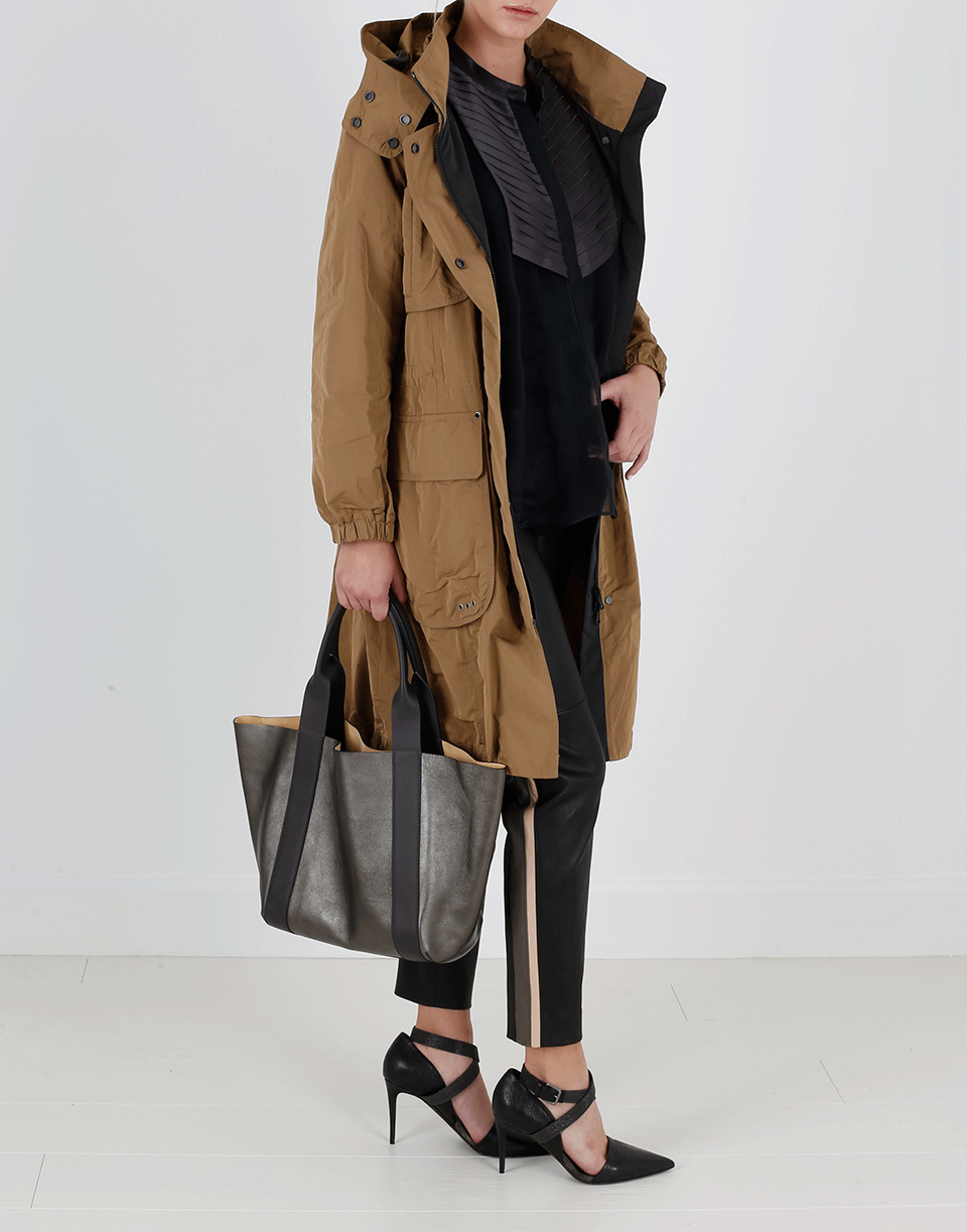 BRUNELLO CUCINELLI-Side Stripe Leather Legging-