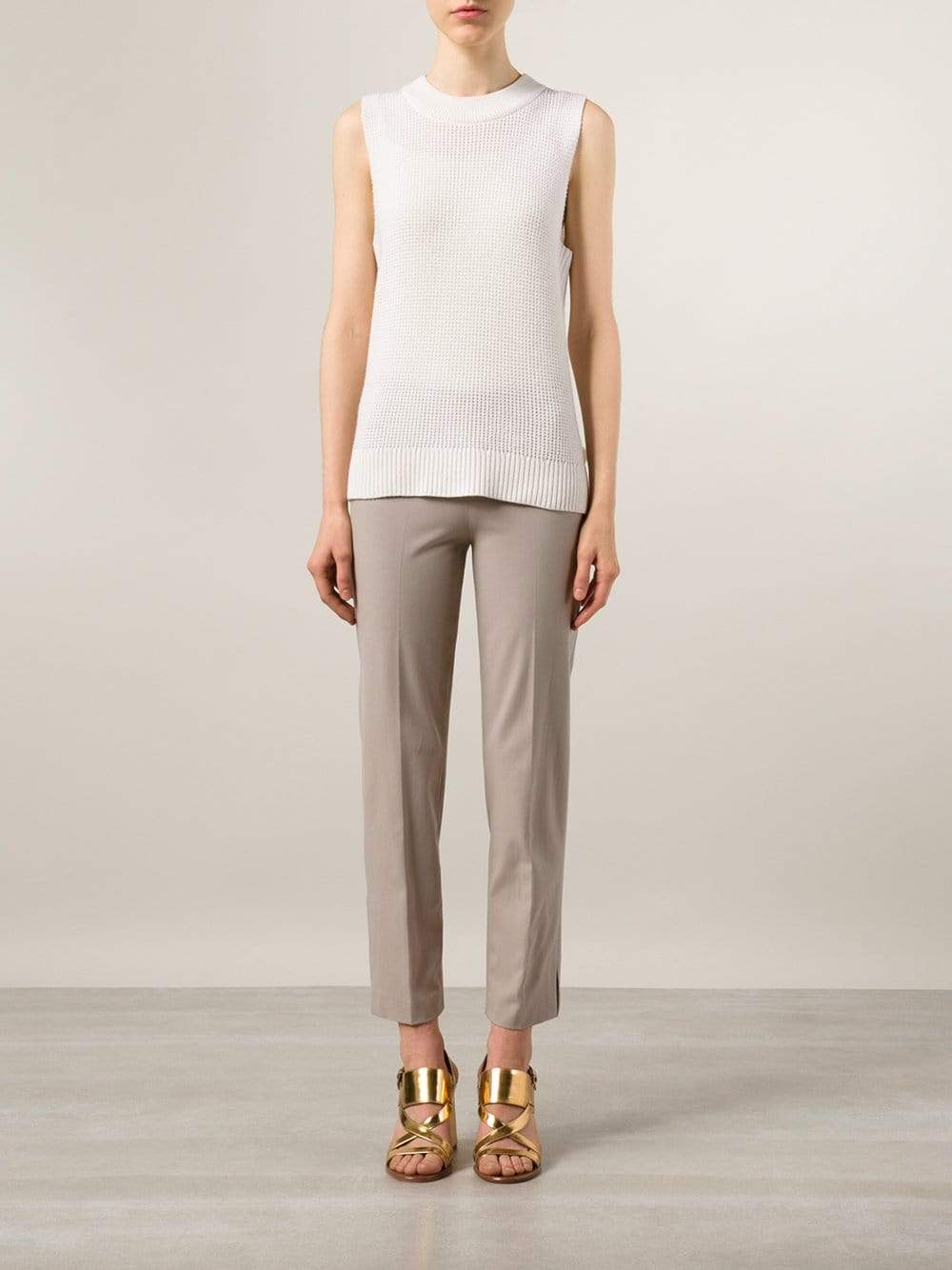 BRUNELLO CUCINELLI-Cotton Side Zip Pant-